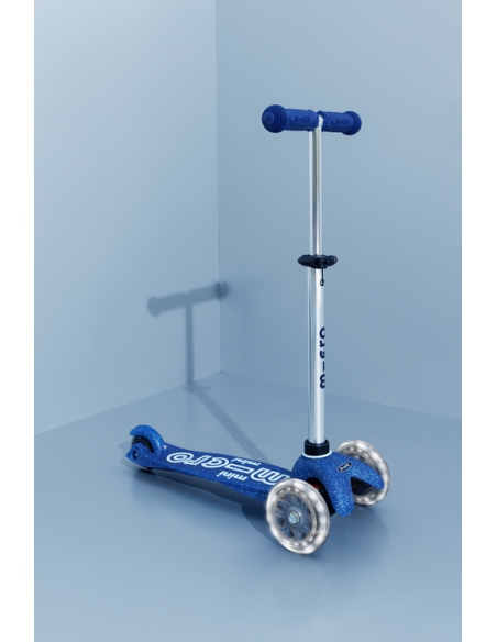 Hulajnoga Mini Micro Deluxe Galaxy GLITTER LED Navy Blue (świecące koła, brokatowe wykończenie)