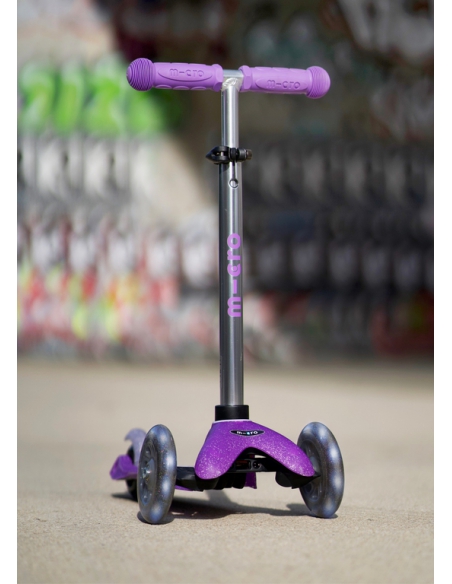 Hulajnoga Mini Micro Deluxe Fairy GLITTER LED Purple (świecące koła, brokatowe wykończenie)