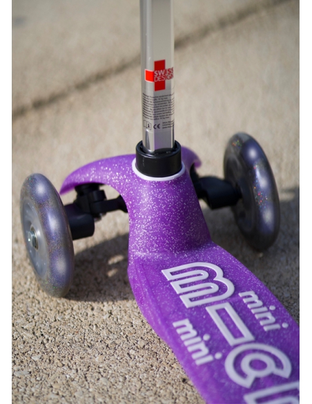 Hulajnoga Mini Micro Deluxe Fairy GLITTER LED Purple (świecące koła, brokatowe wykończenie)
