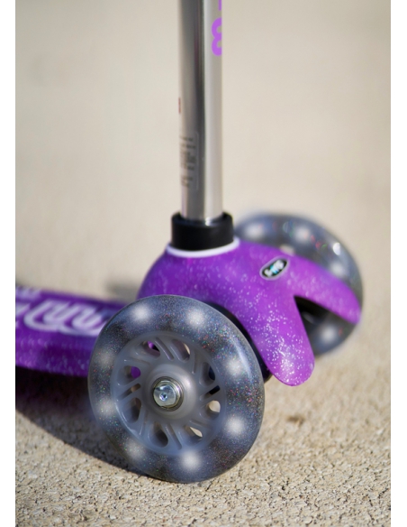 Hulajnoga Mini Micro Deluxe Fairy GLITTER LED Purple (świecące koła, brokatowe wykończenie)