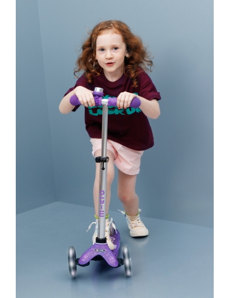 Hulajnoga Mini Micro Deluxe Fairy GLITTER LED Purple (świecące koła, brokatowe wykończenie)