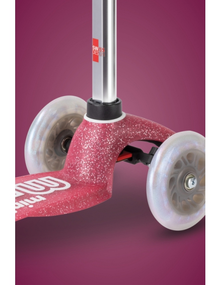 Hulajnoga Mini Micro Deluxe Fairy GLITTER LED Pink (świecące koła, brokatowe wykończenie)