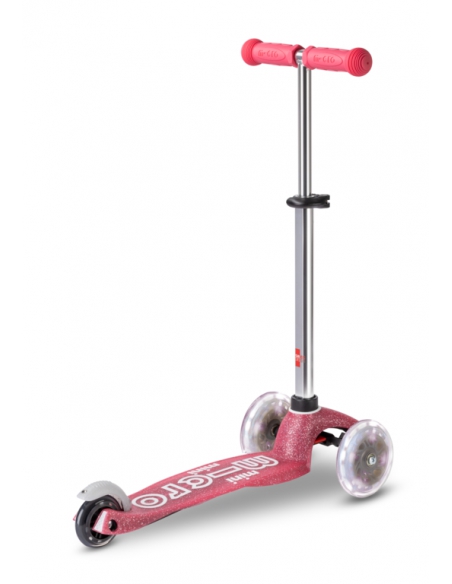 Hulajnoga Mini Micro Deluxe Fairy GLITTER LED Pink (świecące koła, brokatowe wykończenie)