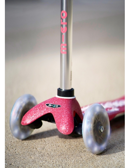 Hulajnoga Mini Micro Deluxe Fairy GLITTER LED Pink (świecące koła, brokatowe wykończenie)