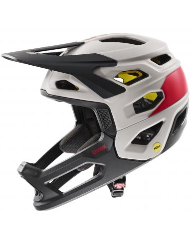 Kask rowerowy full face Uvex Revolt MIPS Oak Brown-Red Mat (odpinana garda)