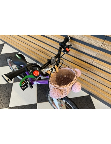 Różowy wiklinowy koszyk MINI na rower dziecięcy...
