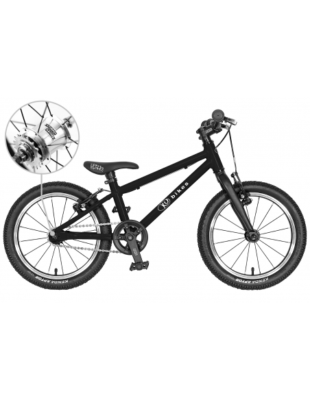 Rower dziecięcy Kubikes 16L AUTO Black czarny (z automatyczną przerzutką)