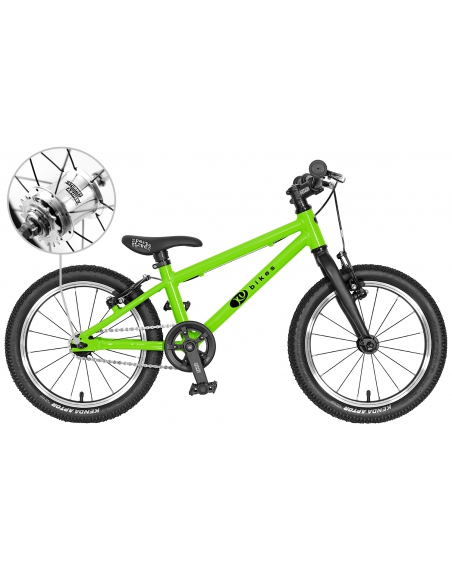 Rower dziecięcy Kubikes 16L AUTO Lime zielony (z automatyczną przerzutką)