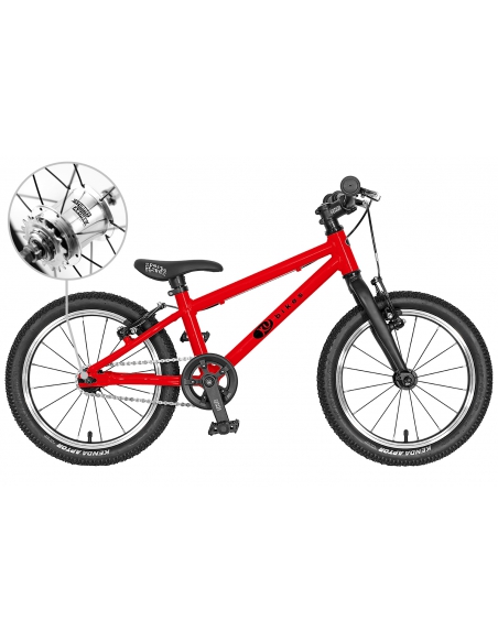Rower dziecięcy Kubikes 16L AUTO Red czerwony (z automatyczną przerzutką)