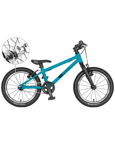 Rower dziecięcy Kubikes 16L AUTO Turquoise turkusowy (z automatyczną przerzutką)