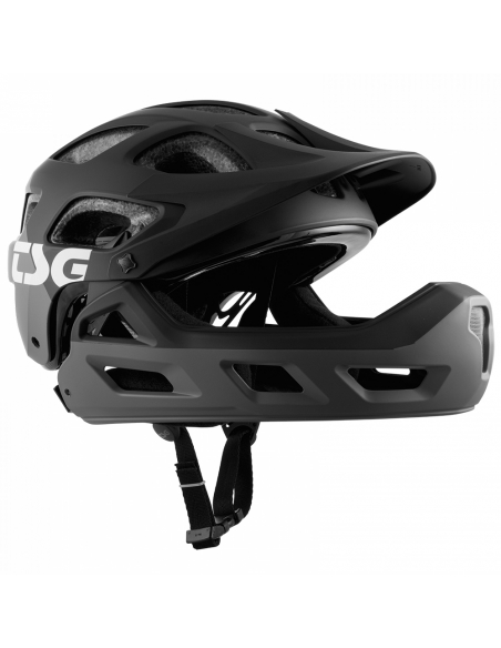 Kask rowerowy full face TSG Seek Youth FR Graphic Design - Flow Grey-Black (odpinana garda)