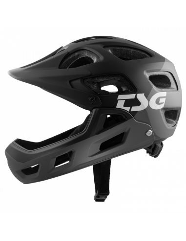 Kask rowerowy full face TSG Seek Youth FR Graphic Design - Flow Grey-Black (odpinana garda)