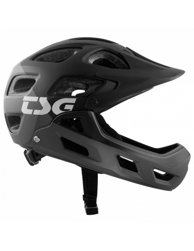 Kask rowerowy full face TSG Seek Youth FR Graphic Design - Flow Grey-Black (odpinana garda)