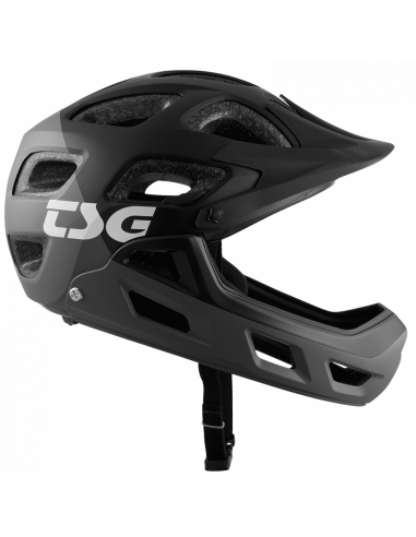 Kask rowerowy full face TSG Seek FR Graphic Design - Flow Grey-Black (odpinana garda)