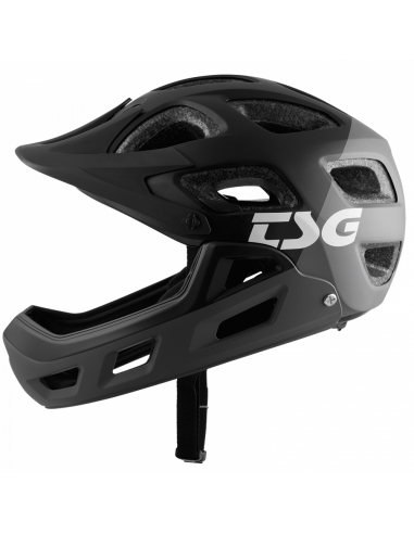 Kask rowerowy full face TSG Seek FR Graphic Design - Flow Grey-Black (odpinana garda)