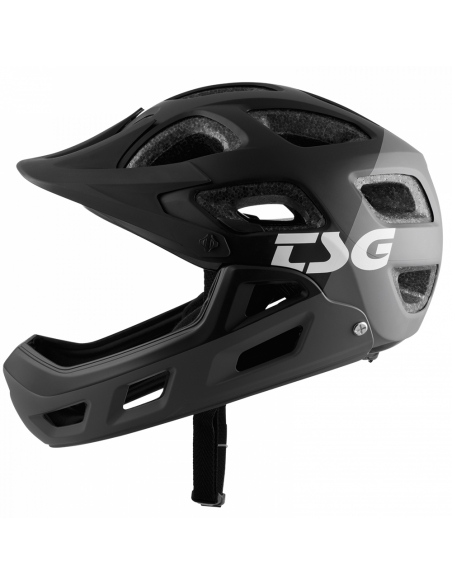 Kask rowerowy full face TSG Seek FR Graphic Design - Flow Grey-Black (odpinana garda)