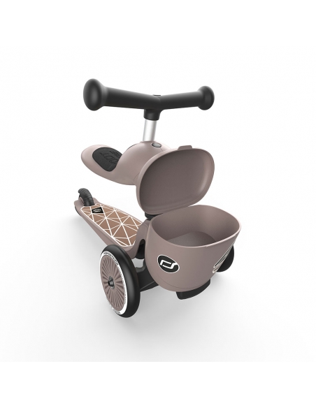 Hulajnoga i jeździk Scoot&Ride Highwaykick1 Lifestyle 2w1 Brown Lines + pasek do noszenia GRATIS