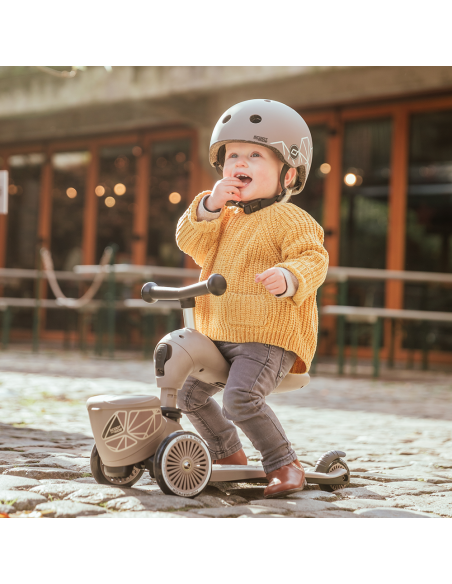 Hulajnoga i jeździk Scoot&Ride Highwaykick1 Lifestyle 2w1 Brown Lines + pasek do noszenia GRATIS