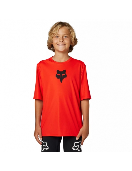 Koszulka rowerowa FOX Junior Ranger Jersey Fluorescent Red