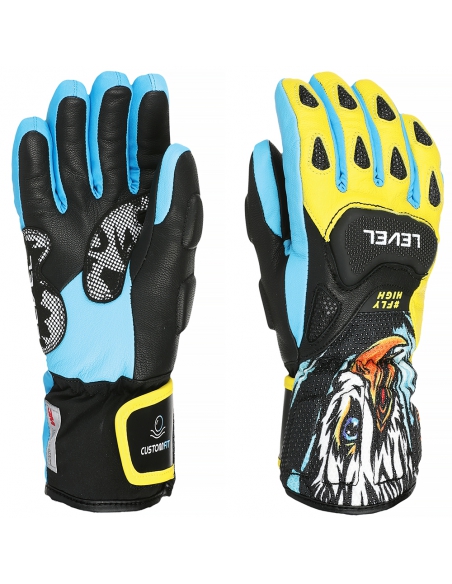 Rękawice narciarskie Level SQ JR CF Yellow-Blue