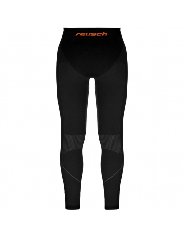 Spodnie termoaktywne dziecięce Reusch Leggings Junior Warm Black/Orange-Popsicle