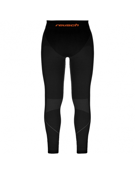 Spodnie termoaktywne dziecięce Reusch Leggings Junior Warm Black/Orange-Popsicle