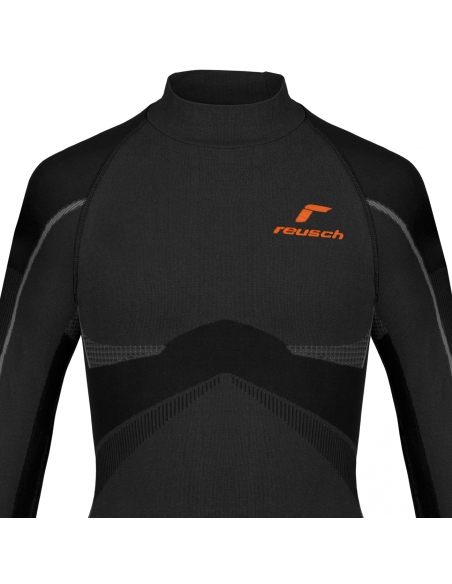 Koszulka termoaktywna dziecięca Reusch Undershirt Junior Warm Black/Orange-Popsicle