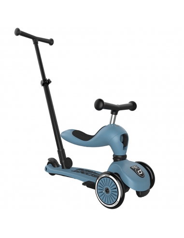 Hulajnoga Jeździk Scoot&Ride Highwaykick1 Push and Go 2w1 Steel (drążek do pchania) + pasek do noszenia GRATIS