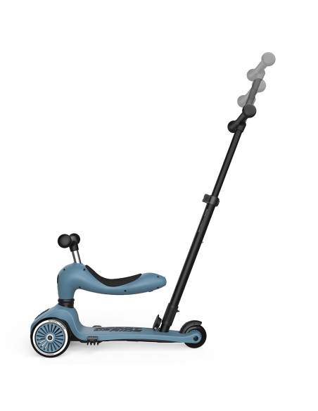 Hulajnoga Jeździk Scoot&Ride Highwaykick1 Push and Go 2w1 Steel (drążek do pchania) + pasek do noszenia GRATIS