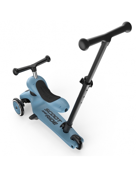 Hulajnoga Jeździk Scoot&Ride Highwaykick1 Push and Go 2w1 Steel (drążek do pchania) + pasek do noszenia GRATIS