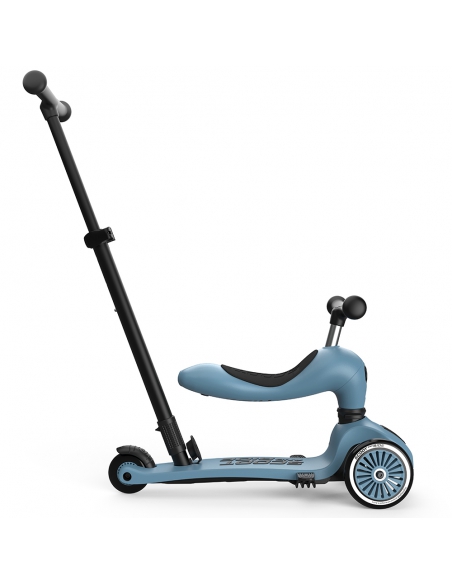 Hulajnoga Jeździk Scoot&Ride Highwaykick1 Push and Go 2w1 Steel (drążek do pchania) + pasek do noszenia GRATIS