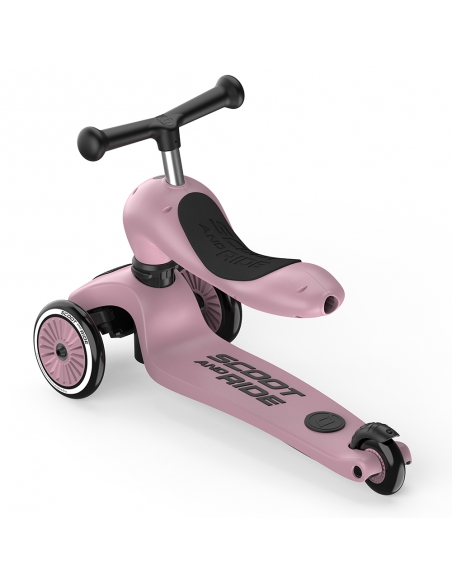 Hulajnoga Jeździk Scoot&Ride Highwaykick1 Push and Go 2w1 Wildberry (drążek do pchania) + pasek do noszenia GRATIS