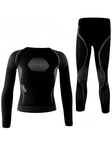 Bielizna termoaktywna dla dzieci (koszulka + getry) UYN Visyon JUNIOR UW Set Black