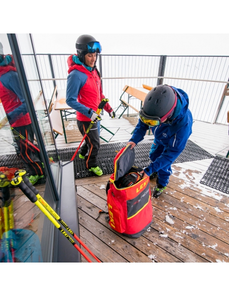 Plecak narciarski Leki SKIBOOT BAG WCR Bright Red/Black/Neon Yellow 85L