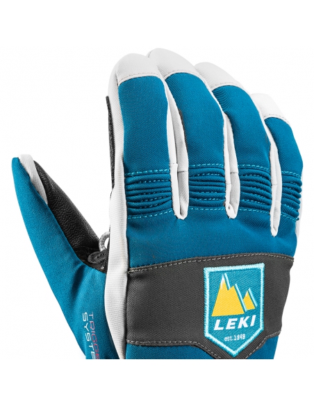 Rękawice narciarskie Leki Patrol 3D Junior (pięciopalczaste) Petrol-Graphite