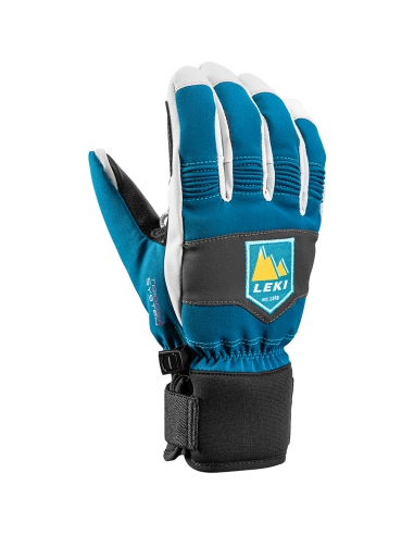 Rękawice narciarskie Leki Patrol 3D Junior (pięciopalczaste) Petrol-Graphite