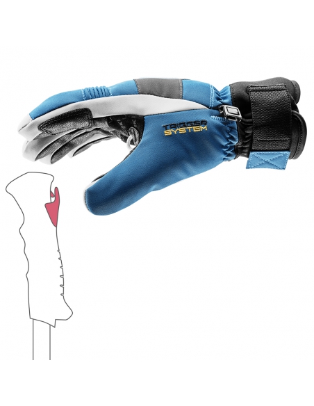 Rękawice narciarskie Leki Patrol 3D Junior (pięciopalczaste) Petrol-Graphite