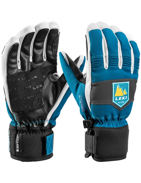 Rękawice narciarskie Leki Patrol 3D Junior (pięciopalczaste) Petrol-Graphite