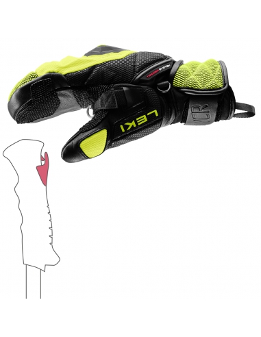 Rękawice narciarskie Leki WCR Venom 3D Junior Mitten (jednopalczaste) Black/Ice-Lemon