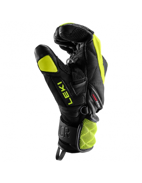 Rękawice narciarskie Leki WCR Venom 3D Junior (pięciopalczaste) Black/Ice-Lemon