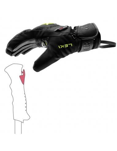 Rękawice narciarskie Leki WCR C-Tech 3D Junior (pięciopalczaste) Black/Ice-Lemon