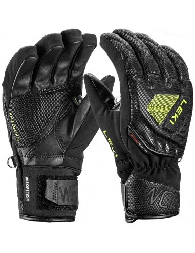 Rękawice narciarskie Leki WCR C-Tech 3D Junior (pięciopalczaste) Black/Ice-Lemon