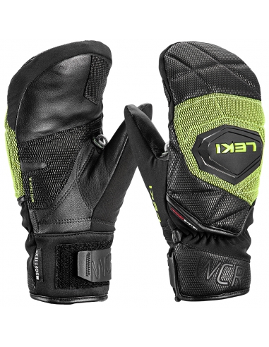 Rękawice narciarskie Leki WCR Coach 3D Junior Mitten (jednopalczaste) Black/Ice-Lemon