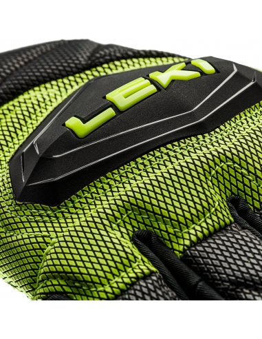 Rękawice narciarskie Leki WCR Coach 3D Junior (pięciopalczaste) Black/Ice-Lemon