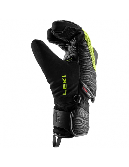 Rękawice narciarskie Leki WCR Coach 3D Junior (pięciopalczaste) Black/Ice-Lemon