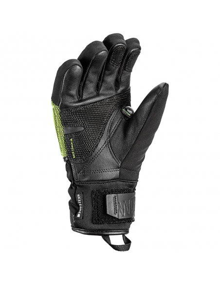 Rękawice narciarskie Leki WCR Coach 3D Junior (pięciopalczaste) Black/Ice-Lemon