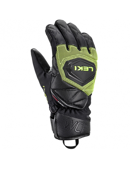 Rękawice narciarskie Leki WCR Coach 3D Junior (pięciopalczaste) Black/Ice-Lemon