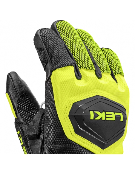 Rękawice narciarskie Leki WCR Venom 3D Junior (pięciopalczaste) Black/Ice-Lemon