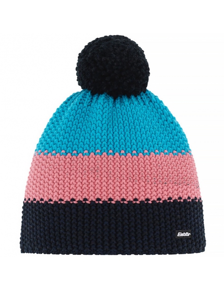Czapka z pomponem Eisbar Star Pompon KIDS multicolor black-pink-blue Czapka z pomponem Eisbar Star Pompon KIDS multicolor black-pink-blue