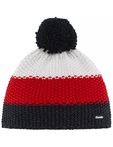 Czapka dziecięca z pomponem Eisbar STAR POMPON KIDS 941 Black-Red-White